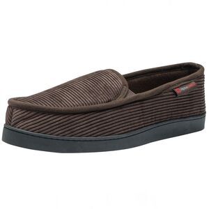 Alpine Swiss Mens Wide Moccasin Slippers Memory Foam Slip On Indoor House Shoes